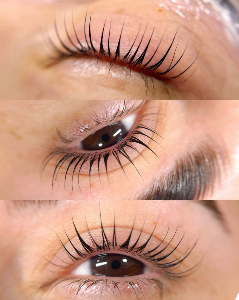 Lash lift by a Shella Beauty Academy student, before and after